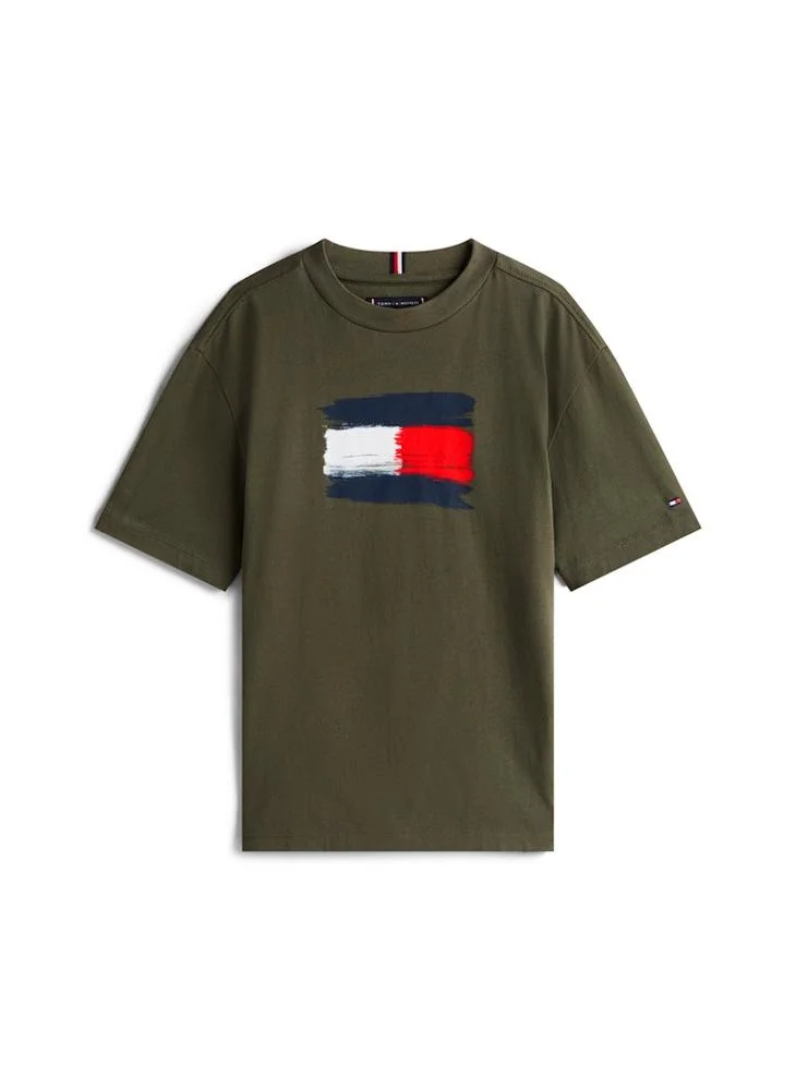 TOMMY HILFIGER Kids Flag Crew Neck T-Shirt