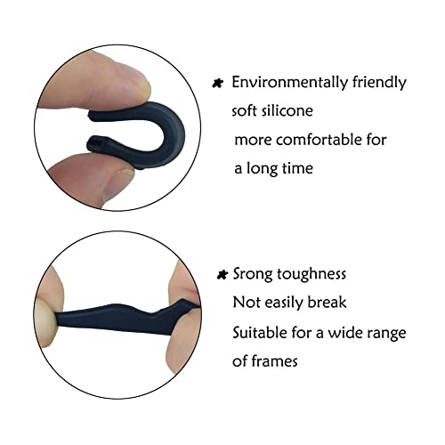 YINGFENG 22 Pairs Black Silicone Eyeglass Ear Grip with Storage Box, Anti Slip Eyeglass Retainer, Premium Silicone Ear Hook, Never Worry About Missing Your Glasses or Sunglasses Again - Image 4