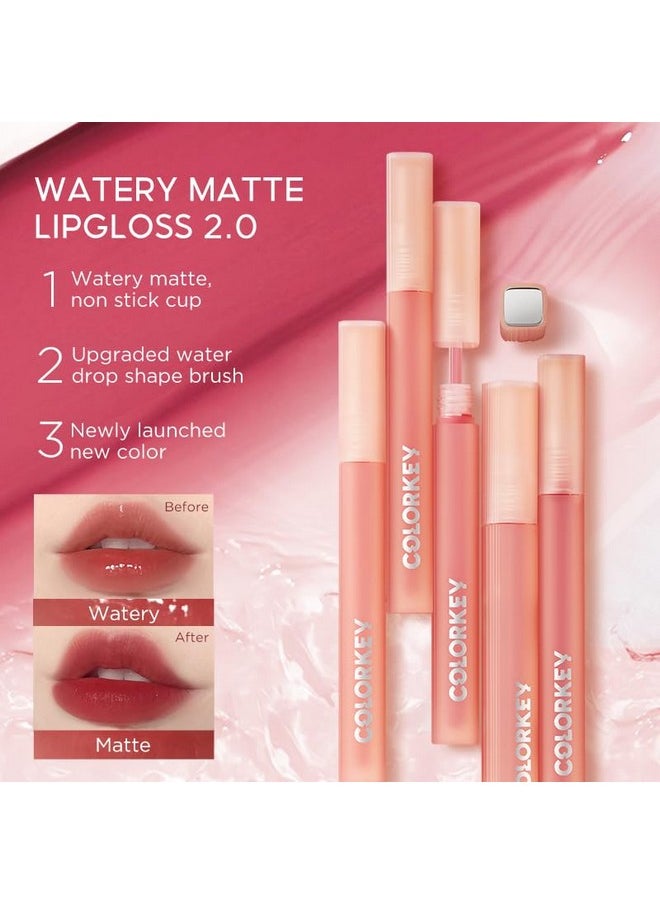 COLORKEY COLORKEY Soft Matte Water Lip Tint, Matte Finishs, Long-Lasting, Moist Fit Without Stickiness, Moisturized, Waterproof, Liquid Lipstick, Nude lip color (P307 Aquatic Flowers)  - Image 3
