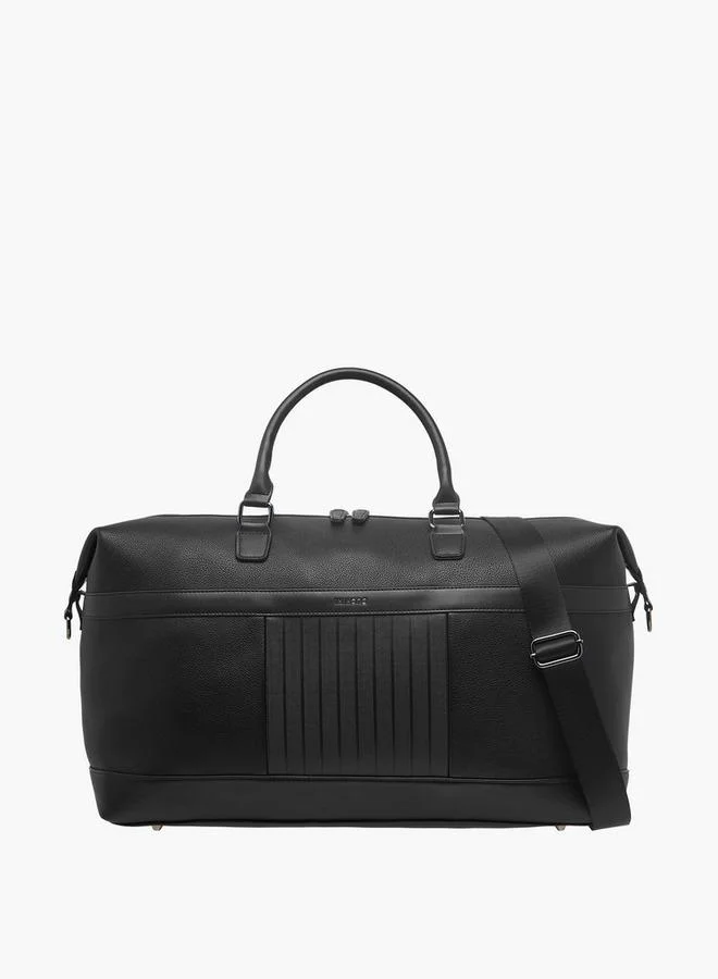 DUCHINI Solid Duffle Bag with Zip Closure and Detachable Strap