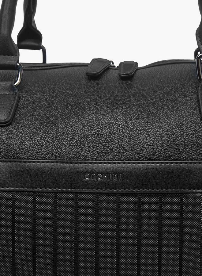 DUCHINI BLACK Solid Duffle Bag with Zip Closure and Detachable Strap for Men | Best Price UAE