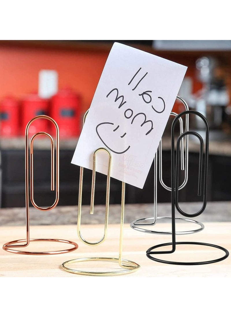 4Pcs Desktop Memo Holder, Place Card Holder, Office Stand Memo Holders, Photo Clip Holder Stand, Table Number Holder Place Card Paper Menu Stand (4 color)