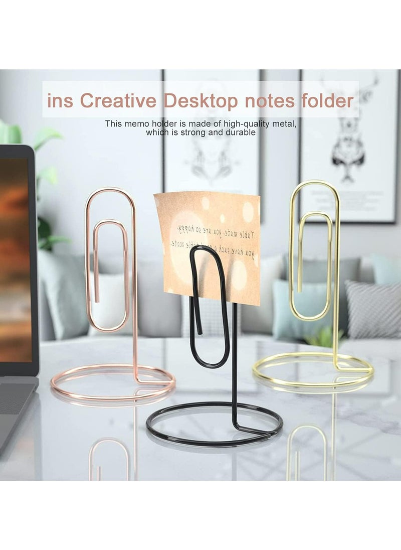 4Pcs Desktop Memo Holder, Place Card Holder, Office Stand Memo Holders, Photo Clip Holder Stand, Table Number Holder Place Card Paper Menu Stand (4 color)