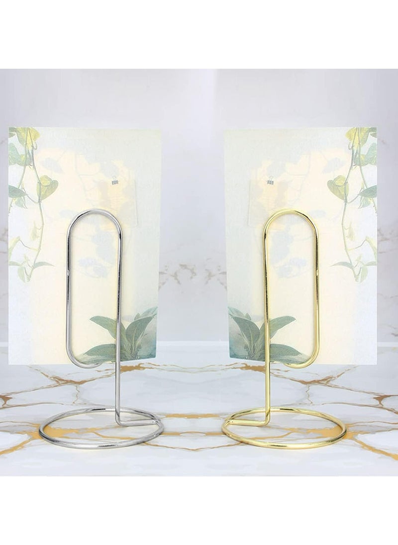 4Pcs Desktop Memo Holder, Place Card Holder, Office Stand Memo Holders, Photo Clip Holder Stand, Table Number Holder Place Card Paper Menu Stand (4 color)