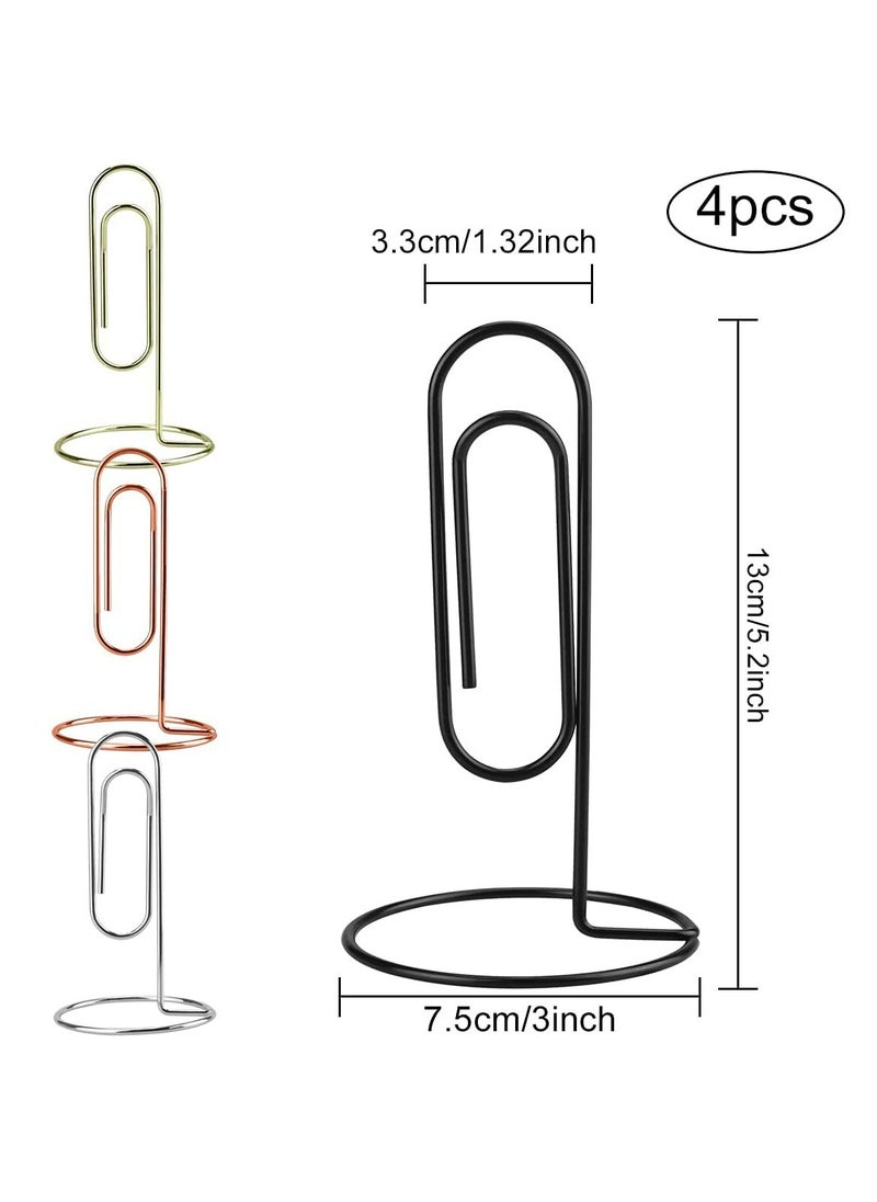 4Pcs Desktop Memo Holder, Place Card Holder, Office Stand Memo Holders, Photo Clip Holder Stand, Table Number Holder Place Card Paper Menu Stand (4 color)