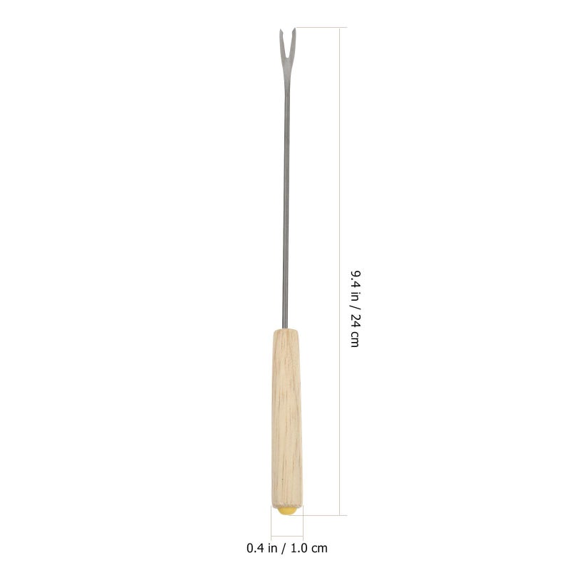 6 Pieces Oak Handle Stainless Steel Fondue Fork Set Chocolate And Fruit Dessert Forks Cheese Kitchen Bar Tool For Entertaining - Image 3