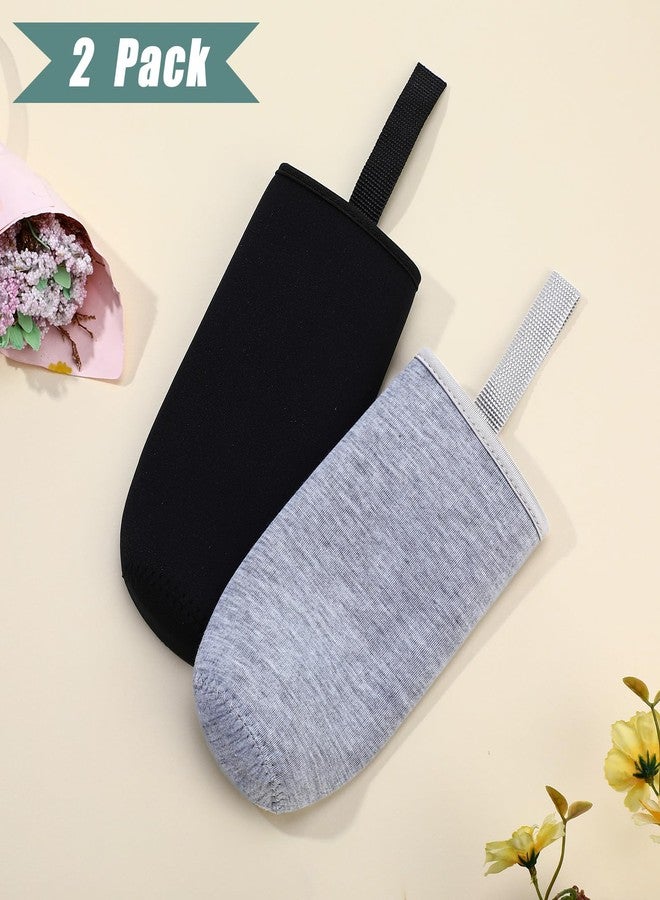 Zhehao 2 Pieces Neoprene Water Bottle Sleeve 18 oz - 19.4 oz Carrier Nylon Bottle Cover for Sport Portable Glass Drink Cup, 550 ml Black and Grey - Image 2