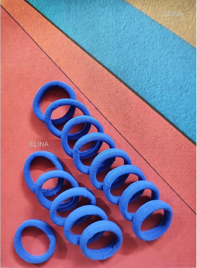 Elina Blue Colour Elastic Hair Rubber Band Long Lasting Allday Wear Ponytail Holders Medium size, for Women, School Girls (Pack of 24) - Image 3