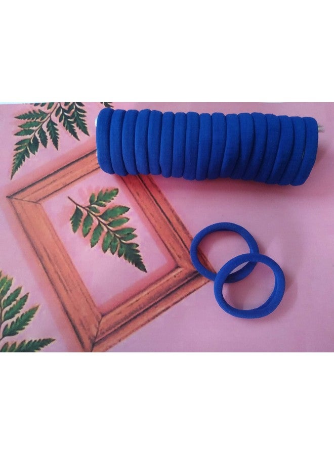 Elina Blue Colour Elastic Hair Rubber Band Long Lasting Allday Wear Ponytail Holders Medium size, for Women, School Girls (Pack of 24) - Image 2