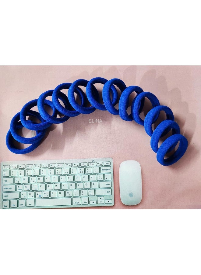 Elina Blue Colour Elastic Hair Rubber Band Long Lasting Allday Wear Ponytail Holders Medium size, for Women, School Girls (Pack of 24) - Image 4