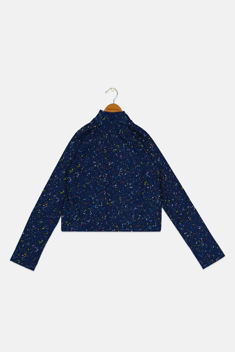 Nike Kids Girl Sportswear Long Sleeve Outdoor Half Zip Jacket, Multicolor - Image 2