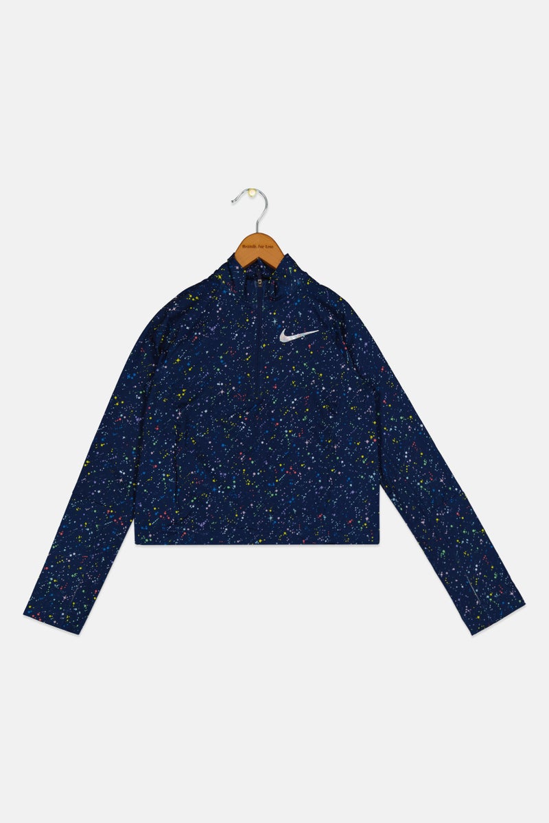Nike Kids Girl Sportswear Long Sleeve Outdoor Half Zip Jacket, Multicolor - Image 1