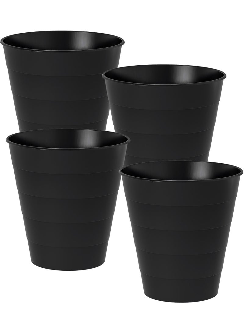 كونسيبت هوم 4 قطع سلة مهملات للمكاتب والغرف لون اسود 13.5 لتر - Image 1