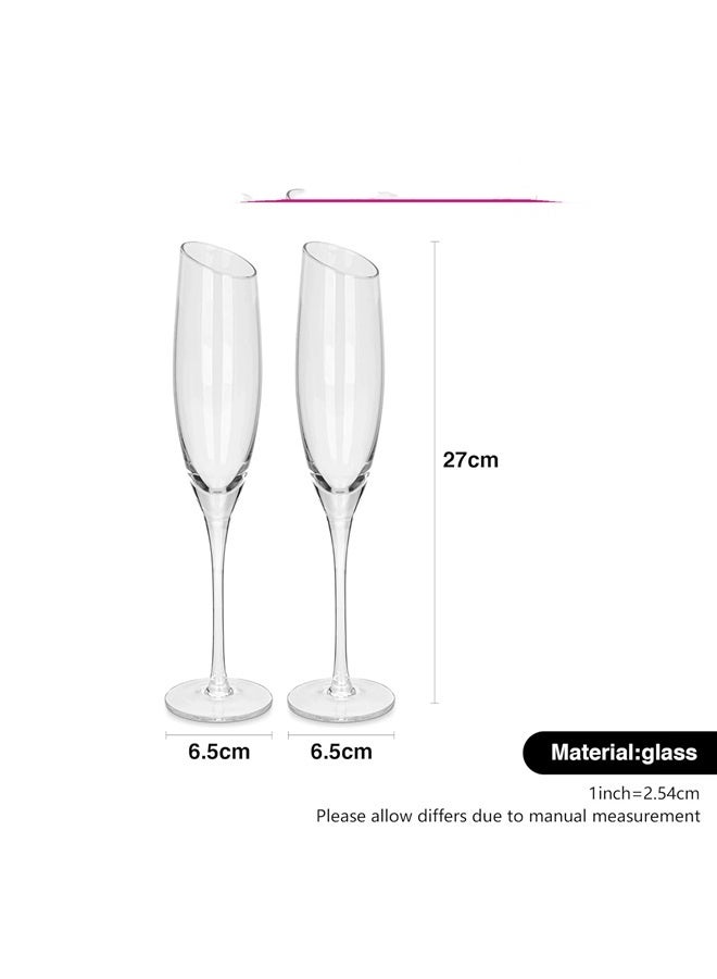 Set Of 2 Champagne Glass 190ml, Drinkware Glass Set, Flutes Modern Elegant Gifts for Wedding, Anniversary, , Birthday Party  - Image 2