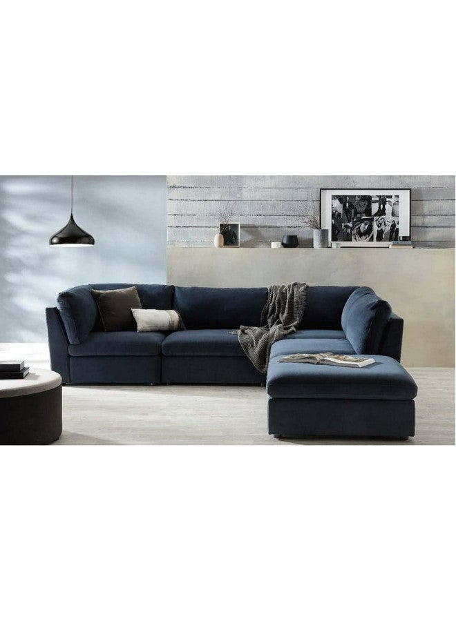 الهوم كنبة زاوية 5 مقاعد شكل حرفL   مقاس 300x170x95x90 سم - أزرق - Image 1