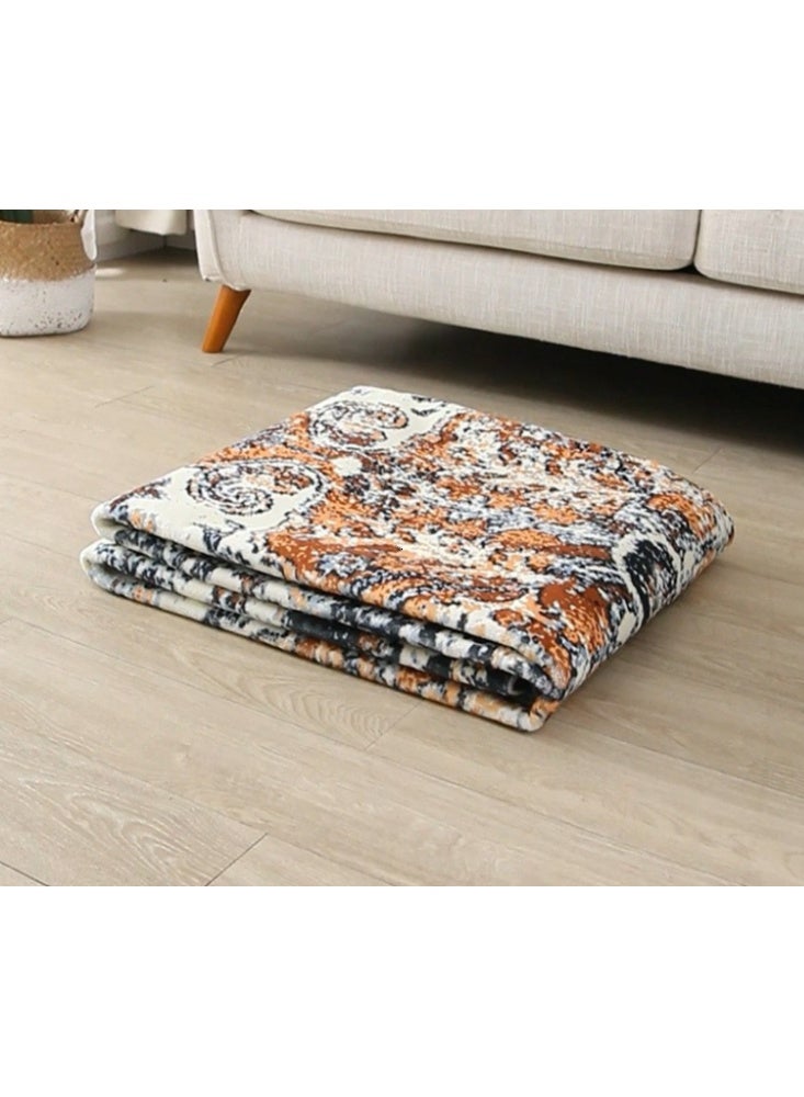 Retro Round Area Rug 120cm - Washable Non-Slip Crystal Velvet Carpet - Ultra Soft Bedside Rug for Living Room, Bedroom, Kitchen and Entryway (120x120cm, Vintage Style) - Image 5