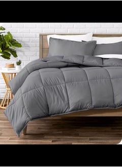 Home of linens Cotton - Plain - Heavy Comforter - 3.6Kgs - Down Alternative Filling - (For Matress 160cm/180cm) - Size (230cm x 240cm) - Grey  - Image 1