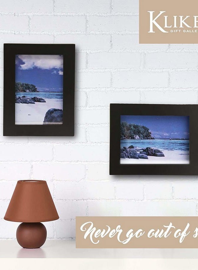 Klikel Black Picture Frame | Set of 2 4 X 5 Black Wooden Photo Frame | for Family Graduation Grandpa Picture Frames | Wall Hanging and Table Standing - Image 5