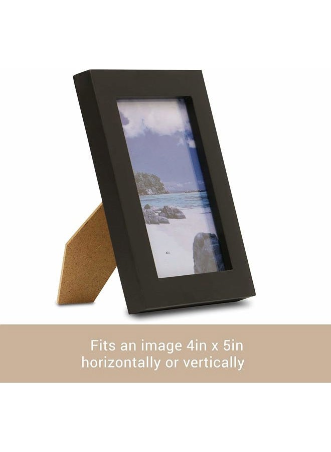Klikel Black Picture Frame | Set of 2 4 X 5 Black Wooden Photo Frame | for Family Graduation Grandpa Picture Frames | Wall Hanging and Table Standing - Image 2