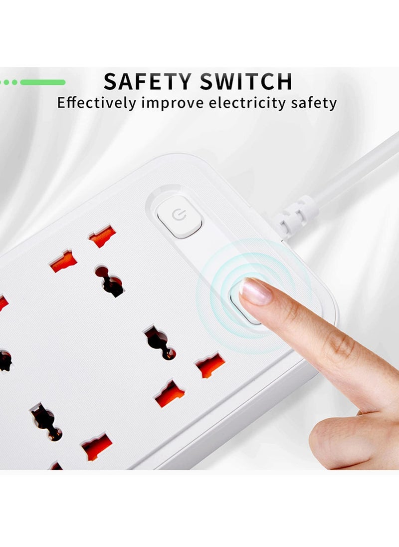 TYCOM - Extension Power Strip Surge Protector with USB + Type C- Extension Cord Flat Plug with Widely 6 AC Outlet and 5 USB 1 Type C, Small Desktop Station with 6 ft Power Cord - Image 1