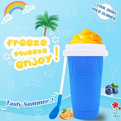 Hoinvaet Magic Slushy Maker Squeeze Cup Slushie Maker, Homemade Milk Shake Maker Cooling Cup Squee DIY it for Everyone (Blue) - Image 2