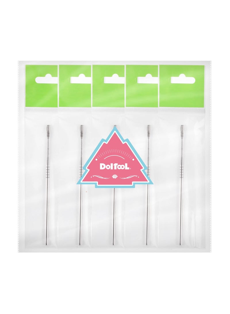SYOSI 5Pcs Ear Cleaner Earwax Removal Kit, Silver, with Spiral Massage Ear Pick Ear Canal Cleaner Ear Care Tools
