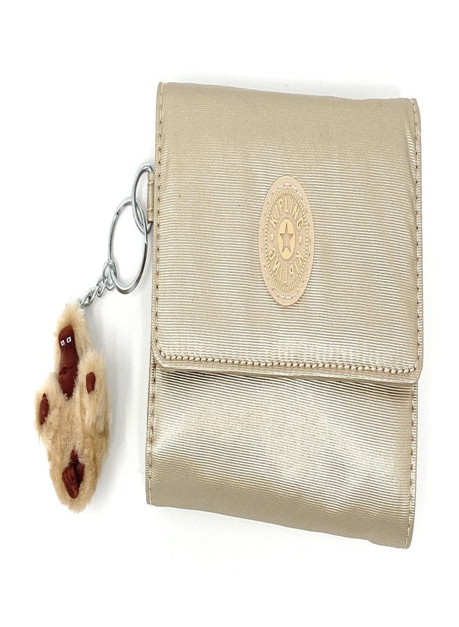 KIPLING KIPLING محفظة كيبلينج بيكسي متوسطة الحجم، لون ذهبي لامع مرصع بالنجوم - Image 1