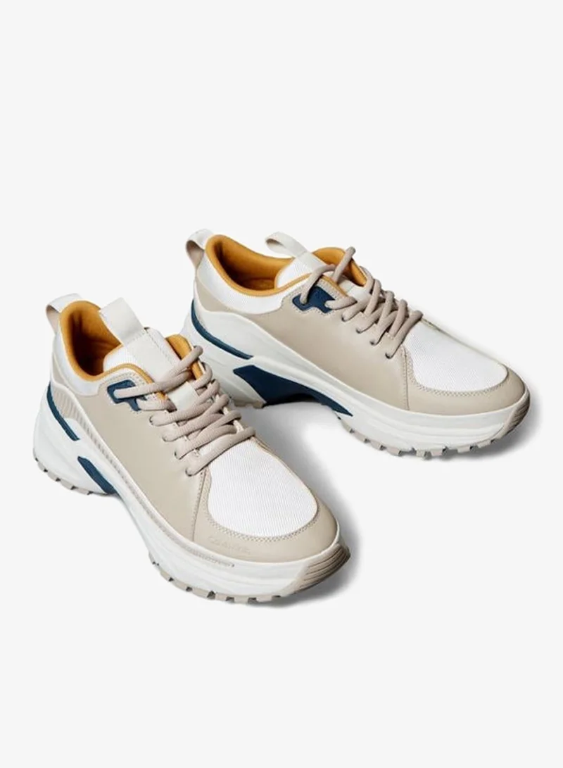 Calvin Klein Desert Taupe/Vaporous White Trailblazer — Leather Runner Trainers for Men | Best Price UAE