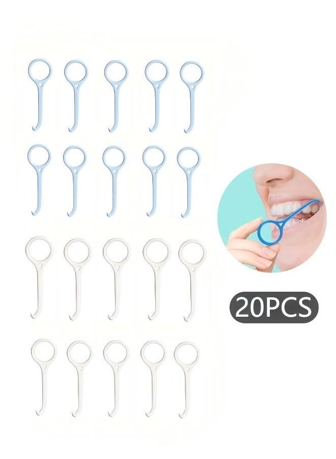 20 Pcs Aligner Removal Tool Retainer Remov, Retainer Remover for Invisible Braces, Invisible Tooth Removal Aligner, Chewies and Removal Tool Kits for Tooth Cleaning Oral Care (White+Blue) - Image 1