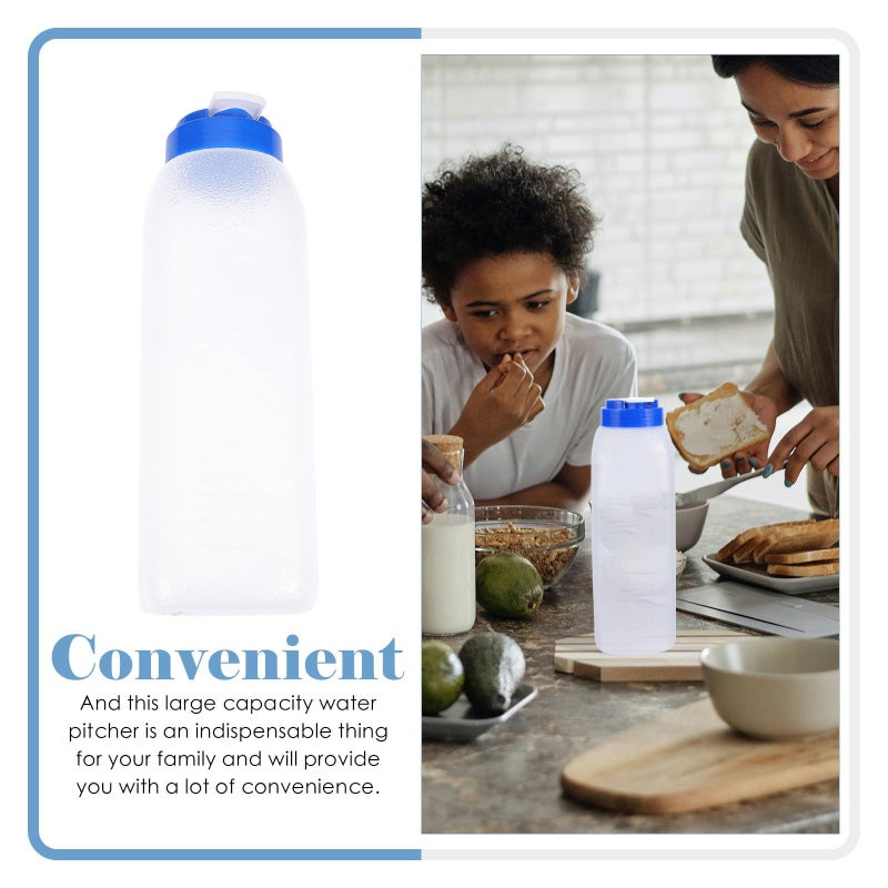 Large Capacity 1200ml Plastic Water Jug with Lid Heat Resistant Cold Beverage Dispenser for Home Restaurant - Image 3