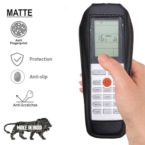 Zaoma Protective Case PU Leather Cover Holder Compatible for AC Remote Control No. 248 of Voltas Invertor AC Air Conditioner (Protective PU Leather Case) (Black) - Image 4