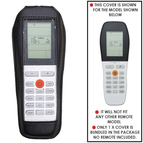 Zaoma Protective Case PU Leather Cover Holder Compatible for AC Remote Control No. 248 of Voltas Invertor AC Air Conditioner (Protective PU Leather Case) (Black) - Image 2