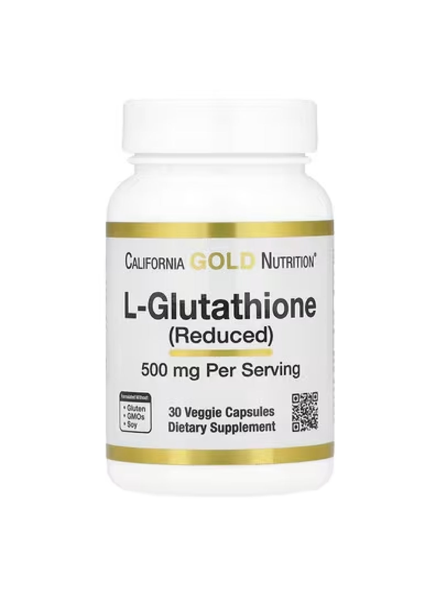 California Gold Nutrition L-Glutathione (Reduced), 500 mg, 30 Veggie Capsules | Best Price Kuwait