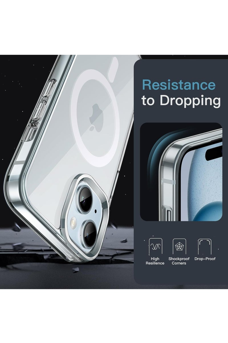 MIGOFAST Magnetic Clear Back Designed for iPhone 15 Plus Clear Phone Case Compatible with Magsafe, Slim Protective Cover - Image 5