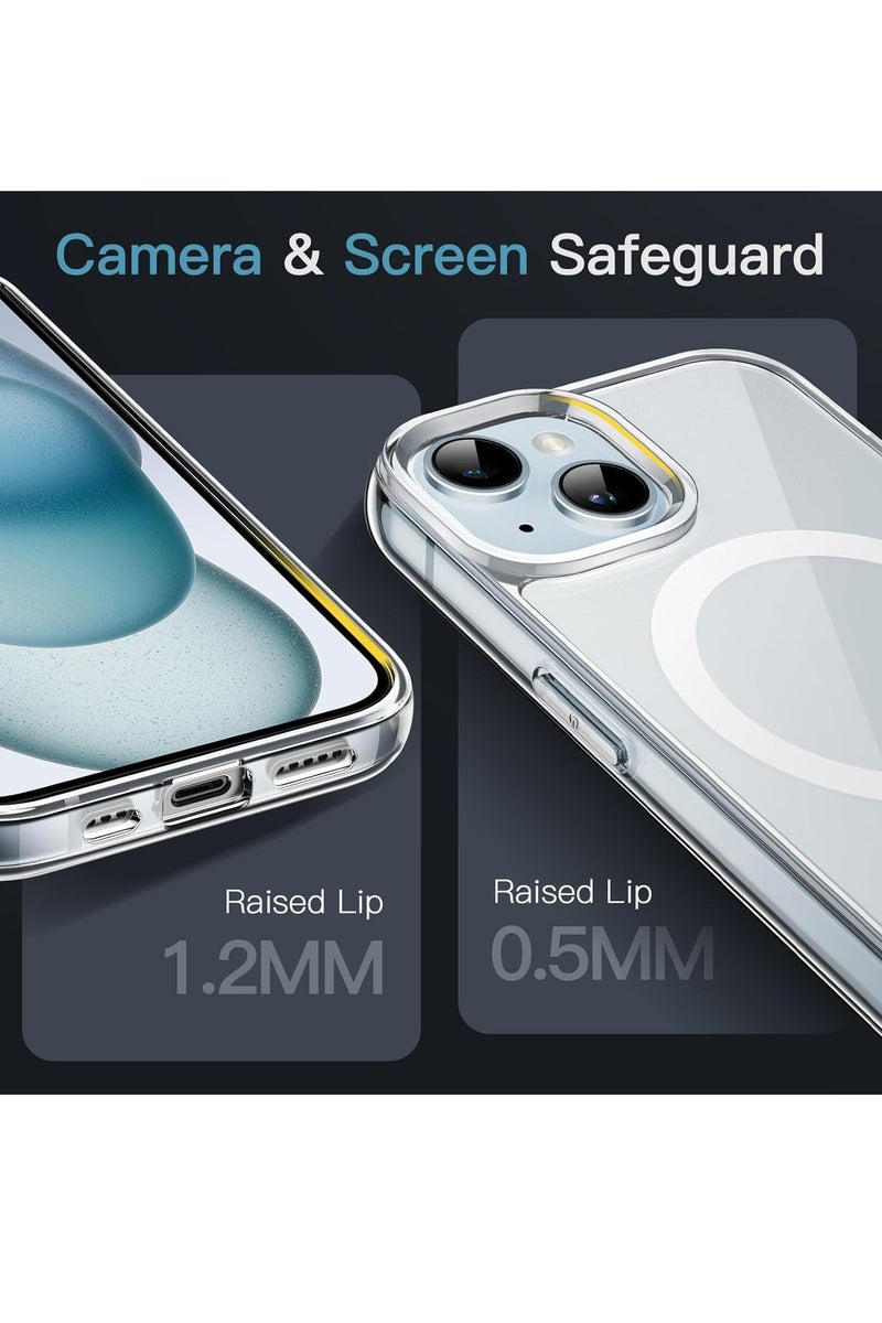 MIGOFAST Magnetic Clear Back Designed for iPhone 15 Plus Clear Phone Case Compatible with Magsafe, Slim Protective Cover - Image 4