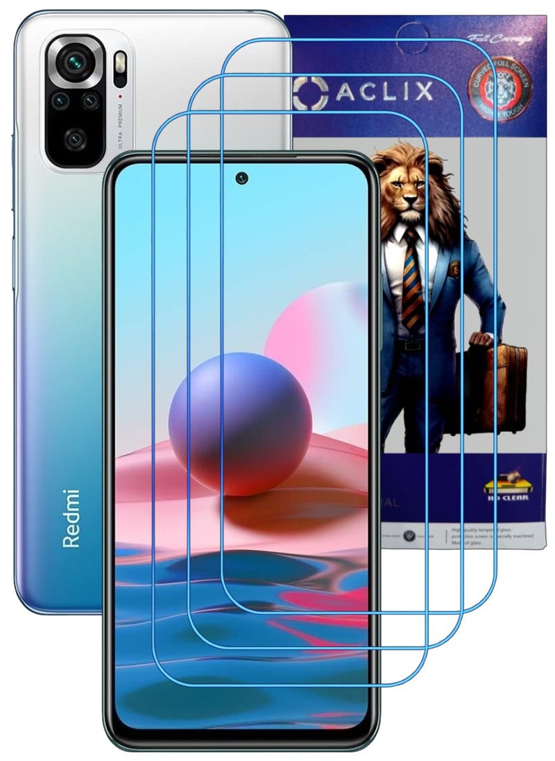 ACLIX 3 Pieces Antistatic ESD Dustproof Premium Quality High Definition Clear Tempered Glass Screen Protector Designed For Xiaomi Redmi Note 10 - Image 1