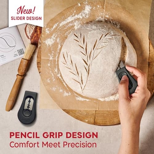 KneadAce Upgraded Magnetic Bread Lame, Professional Dough Scoring Tool with Extractable Blade, Sourdough Bread Tool for Baking, Includes Scoring Pattern Booklet & 5 Replaceable Razor Blades - Image 2