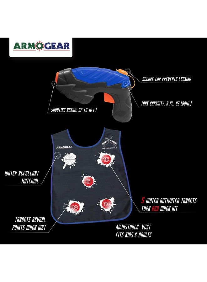 ARMOGEAR Water Guns & Water Activated Vests ; Summer Outdoor Or Backyard Water Toy For Teen Kids ; Great Outdoor Play Fun Toy For Kids Boys & Girls ; Water Activated Vest Set Ages 8 Year + - Image 3
