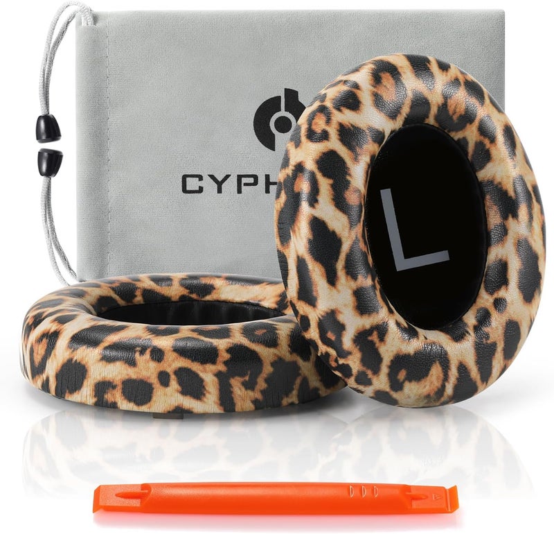 Cypher.V وسادات أذن بديلة، غطاء وسادات للأذن لسماعات Bose 700 المانعة للضوضاء NC700 فوق الأذن (بني مطبوع بنقوش الفهد) - Image 1