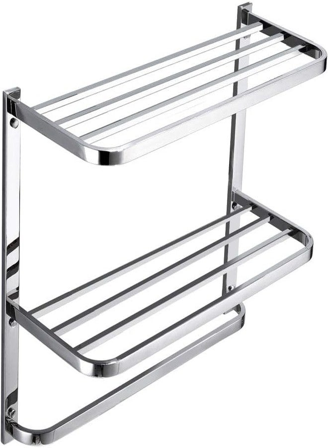 MINGFANITY Hotel Towel Racks for Bathroom Wall Mounted, SUS304 Stainless Steel 30 Inch Towel Shelf, 3-Tier Bathroom Towel Rack with Tower Bars,Polished Finish - Image 3
