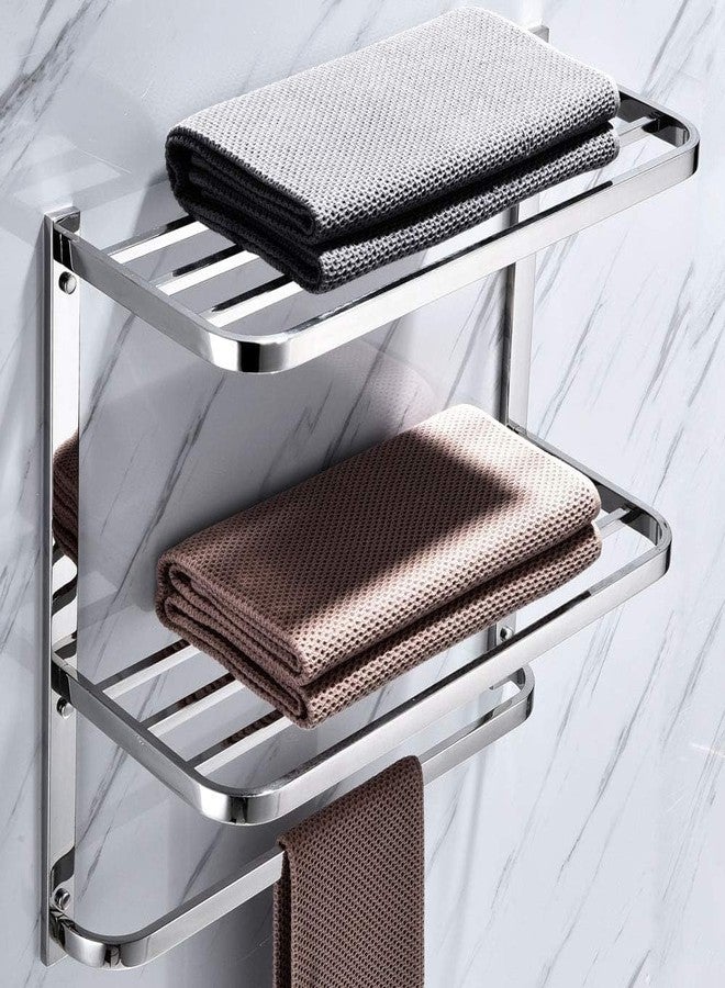 MINGFANITY Hotel Towel Racks for Bathroom Wall Mounted, SUS304 Stainless Steel 30 Inch Towel Shelf, 3-Tier Bathroom Towel Rack with Tower Bars,Polished Finish - Image 5