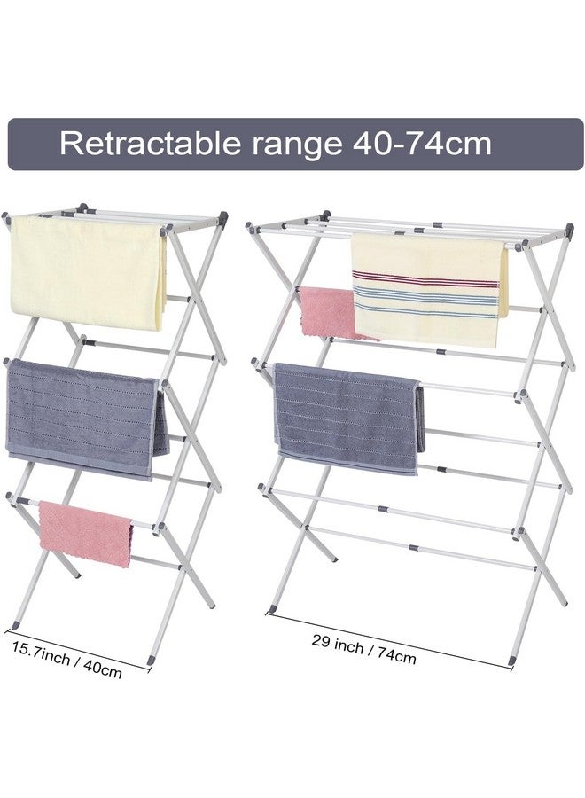 HOME CUBE Foldable Clothes Drying Stand - Expandable Metal Collapsible Towel Rack for Laundry - Space Saving Lightweight Drying Rack (White) - Image 4