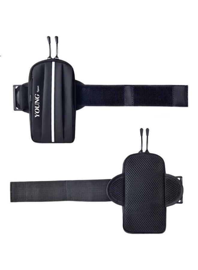 Wellhouse Sports Armband, Running Cycling Fitness Phone Armband Wristband, For Men And Women, Music Armband, Streamlined Design, Black - Image 1