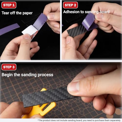 HUBEST 64pcs Self-Adhesive Fine Sandpaper Set – 1000/1200/1500/2000 Grit, PSA Sticky Back Sandpaper for Model Gundam Plastic Kits, Wet Dry Polishing Sheets for Hobby Finishing & Buffing - Image 4