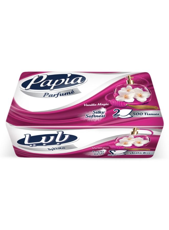 بابيا مناديل وجه فانيلا ماجيك، ٥٠٠ × طبقتان + لفائف مطبخ - ٤ لفات، ٣ طبقات - Image 2