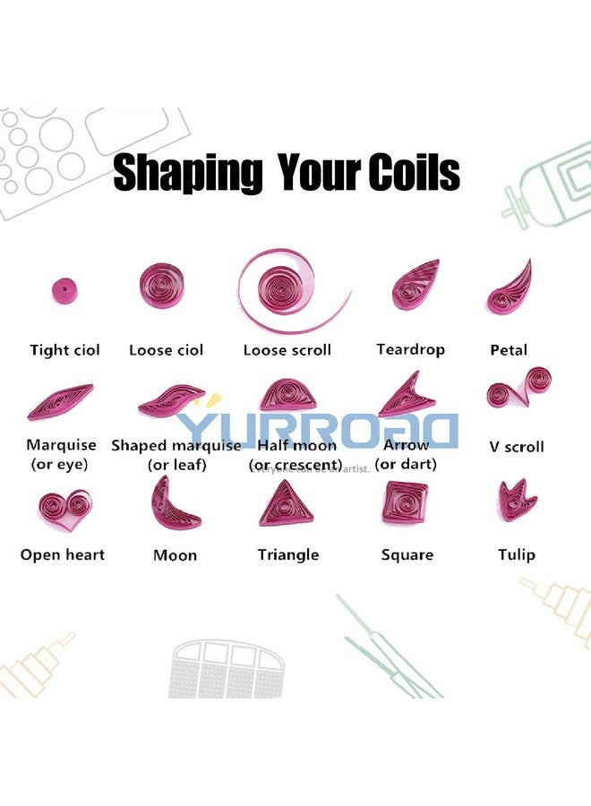 YURROAD YURROAD Quilling Shapes & Designs Border Buddy Tool 5 Shape Towers Quilling Tools Kit  - Image 4