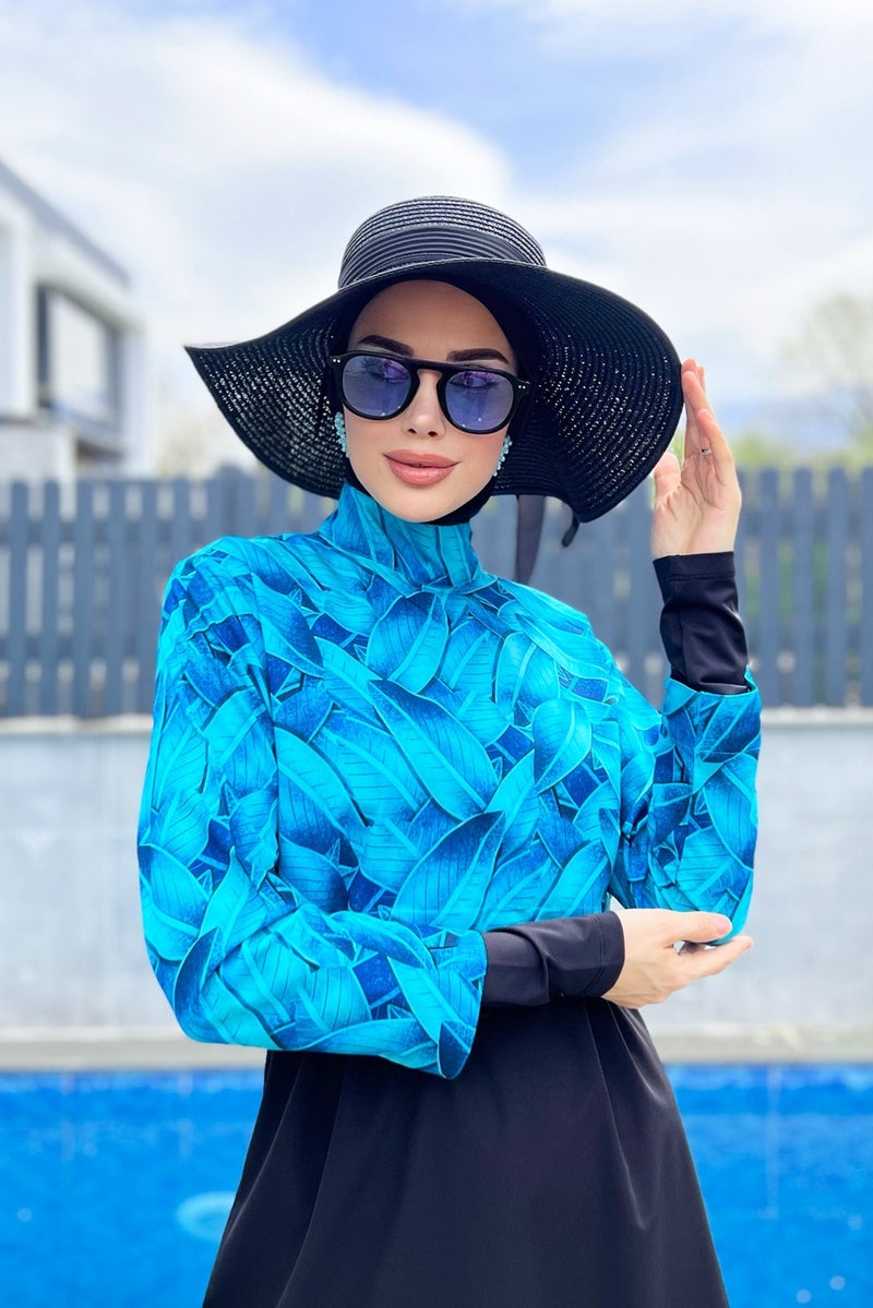 Remsa Mayo Remsa Swimsuit Remsa Fully Covered Hijab Swimsuit R036 Black Berrin  - Image 1