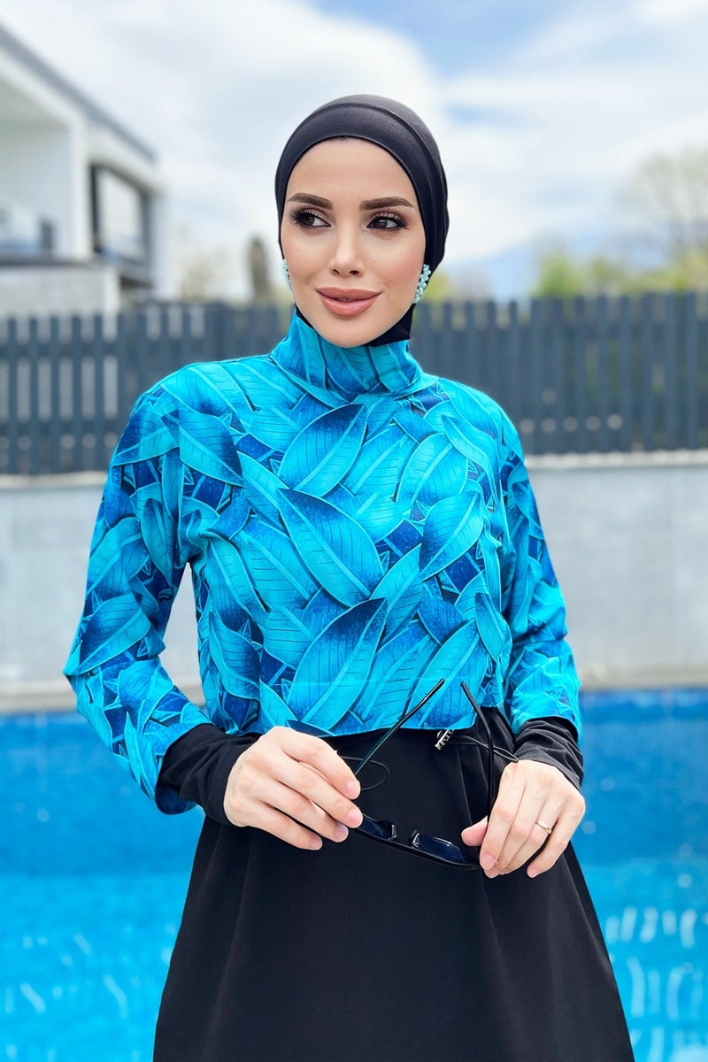 Remsa Mayo Remsa Swimsuit Remsa Fully Covered Hijab Swimsuit R036 Black Berrin  - Image 4
