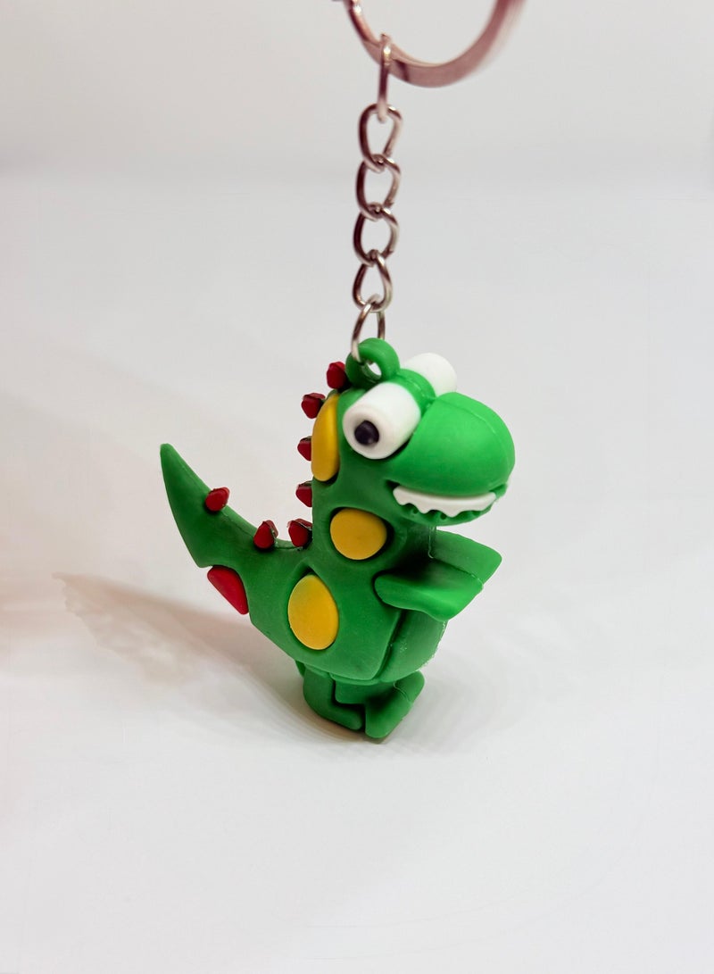 ميدالية مفاتيح كرتونية، ميدالية اطفال، ميدالية مضحكة طريفة، ميدالية للمفاتيح للبنات، ميدالية للمفاتيح للأولاد , تعليقة مفاتيح، تعليقة محفظة و شنطة ، مداليه تعليقه تتناسب مع المحفظة والحقيبة سلسلة مفاتيح بشخصية كرتونية تناسب هدية لطيفة على شكل ديناصور أخضر . - Image 2