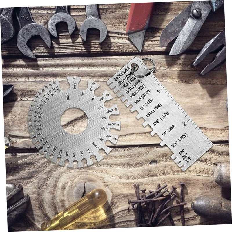Stainless Steel Welding Gauge Dual Sided Thickness Measurement Tool 2pcs Set - Image 5